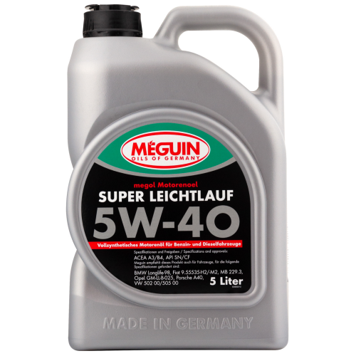 Синтетическое моторное масло Megol Motorenoel Super Leichtlauf 5W-40 - 5 л Синтетическое моторное масло Megol Motorenoel Super Leichtlauf 5W-40 - 5 л